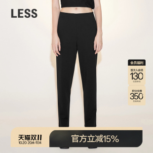 长裤 子女锥形黑色高腰通勤简约休闲西装 2N4E13060 黑色裤 LESS夏季