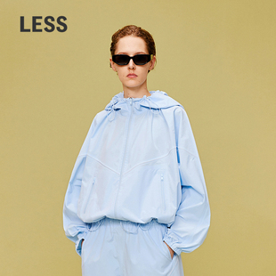 LESS春轻户外外套休闲舒适速干抽绳连帽夹克2O3612850 0压系列