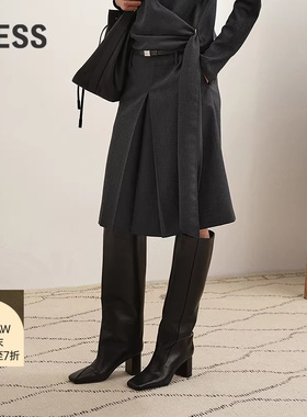 【商场同款】LESS2025冬新款通勤开衩休闲西装半身裙女2PAD14930