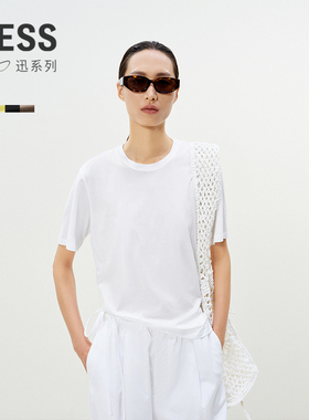 【迅系列】LESS夏休闲多色棉质基础简约上衣圆领T恤女2P5112390