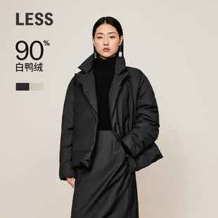 短款 羽绒衣女气质翻领长袖 羽绒服2OAC10540 式 LESS冬精致干练西装