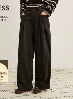 【SAMUEL系列】LESS冬休闲复古阔腿裤2PBE15010