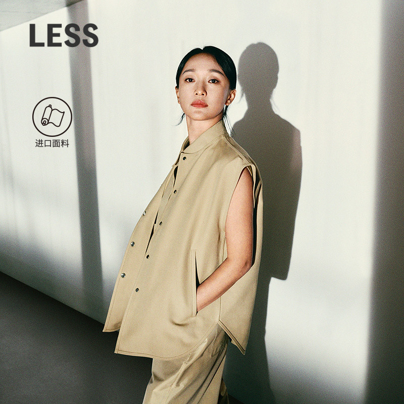 【商场同款】LESS2026夏新款进口全棉宽肩圆领无袖马甲2Q4