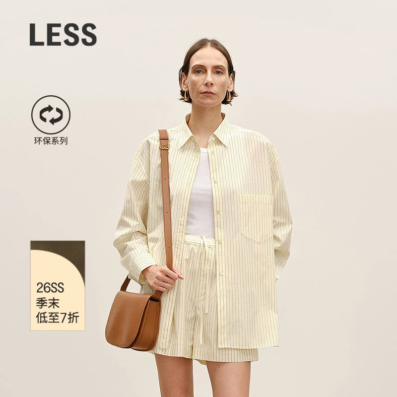 LESS衬衫领清新通勤长袖衬衫图片