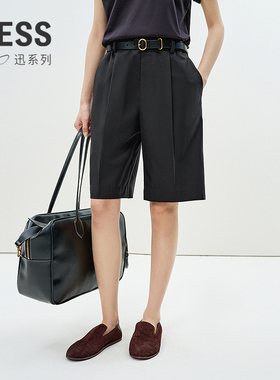 【迅系列】LESS夏全羊毛短款裤子时尚舒适烟管中裤女2P4E12370