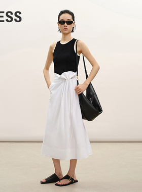 【商场同款】LESS2026春新款优雅不规则抽褶A字半身裙2Q3D14850