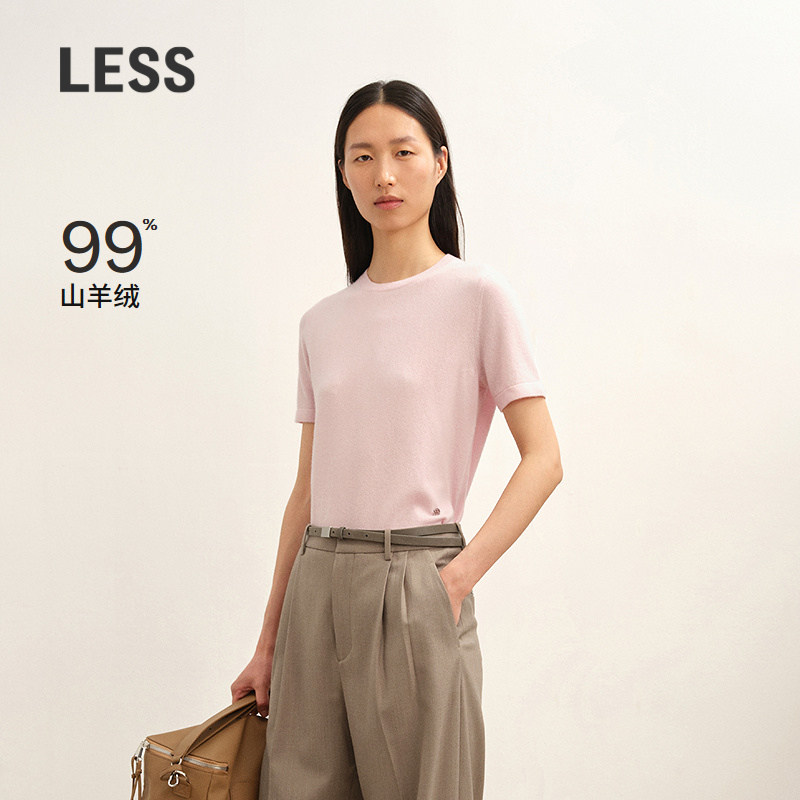 【商场同款/0压系列】LESS2025冬新款山羊绒短袖针织衫2P