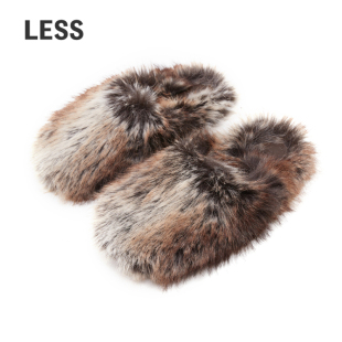 女3O9M14690 秋冬圆头休闲便鞋 LESS优雅时尚 舒适毛毛拖鞋
