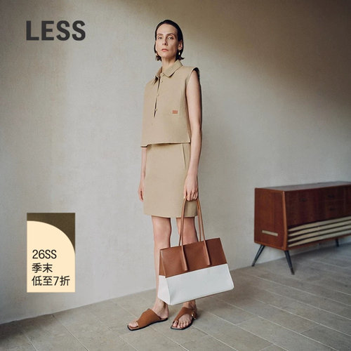 LESS进口全棉休闲无袖衬衫