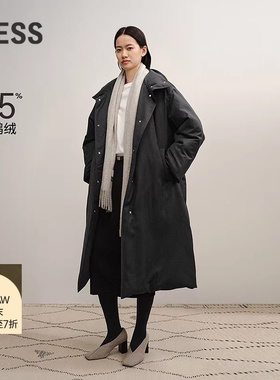【商场同款/白鹅绒】LESS2025冬新款休闲纯色长款羽绒服2PAC17180