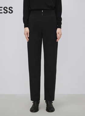 LESS秋冬绵羊毛裤子女通勤直筒简约休闲长裤2NAE11890