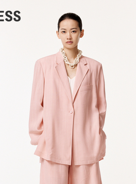 【精工系列】LESS粉色西装外套女宽松廓形休闲西服2O4714230