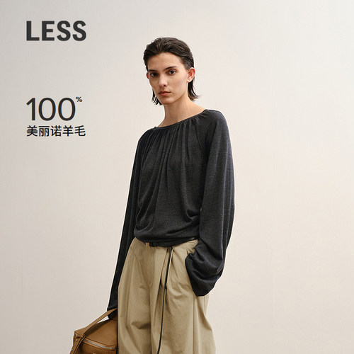 LESS美丽诺套头针织衫女