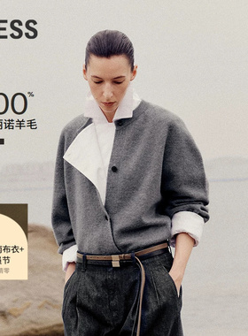 【SAMUEL系列】LESS冬气质休闲美莉诺羊毛开襟针织衫2PB317120