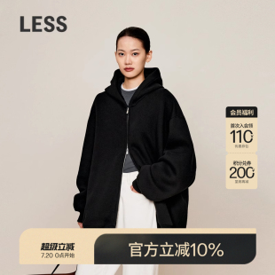 外套含羊毛2O0414000 0压系列 LESS双拉链卫衣休闲宽松连帽开衫