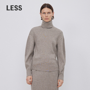 LESS秋冬绵羊毛高领毛衣女基础套头针织衫 2NA312550