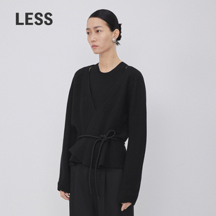 2N9310830 针织衫 LESS春秋绵羊毛开衫 休闲简约V领短款