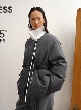 【商场同款/95白鹅绒】LESS2025冬新款休闲系带羽绒服女2PBC15180