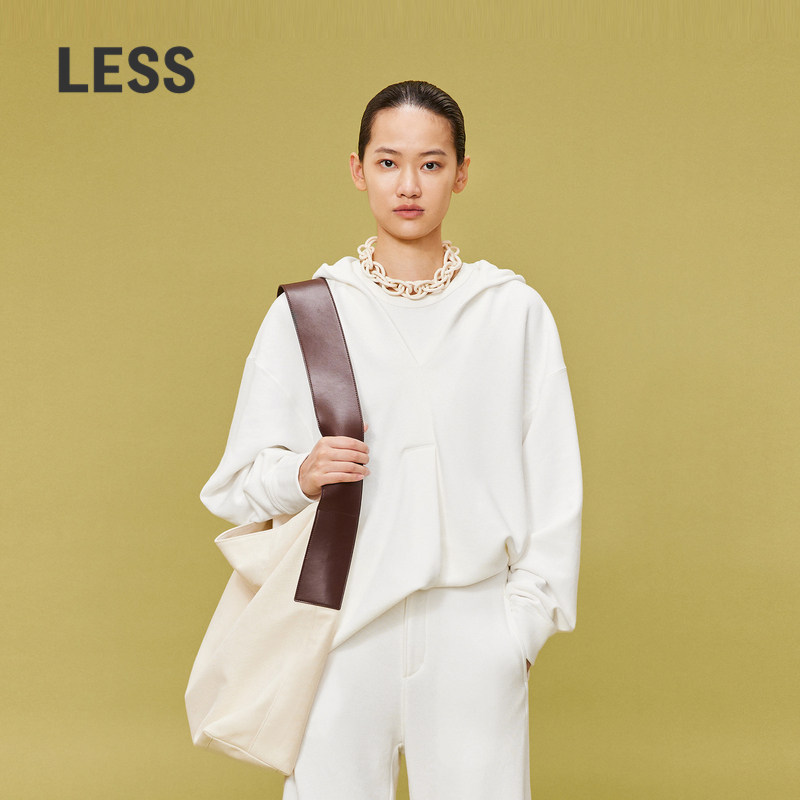 【0压系列】LESS匹马棉纯色松弛感休闲宽松套头连帽卫衣2O14