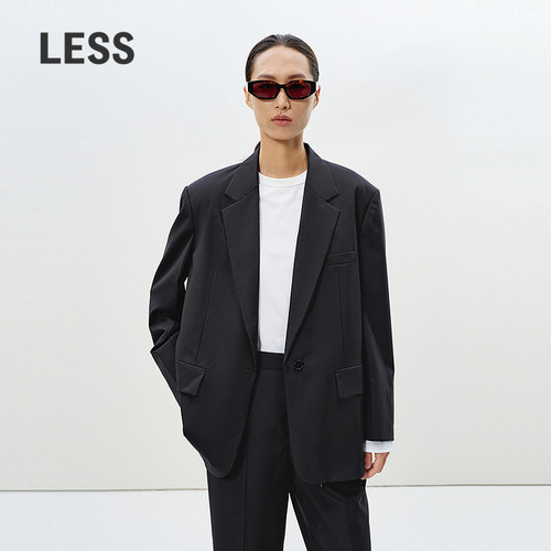LESS精纺通勤职场假两件西装外套