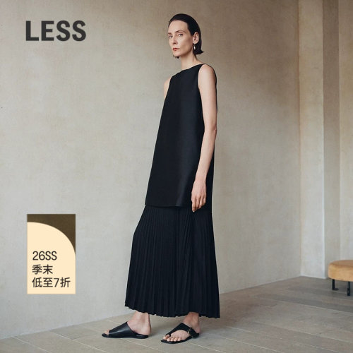 LESS假两件无袖连衣裙