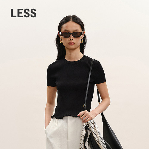 LESS修身短款T恤针织衫