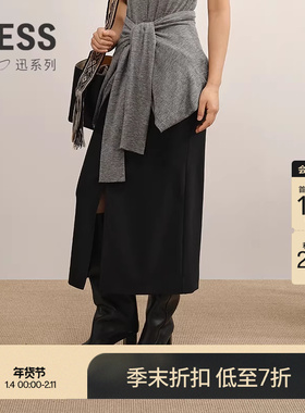 【商场同款/XUN系列】LESS2025年秋新款休闲直筒腰裙2P8D16840