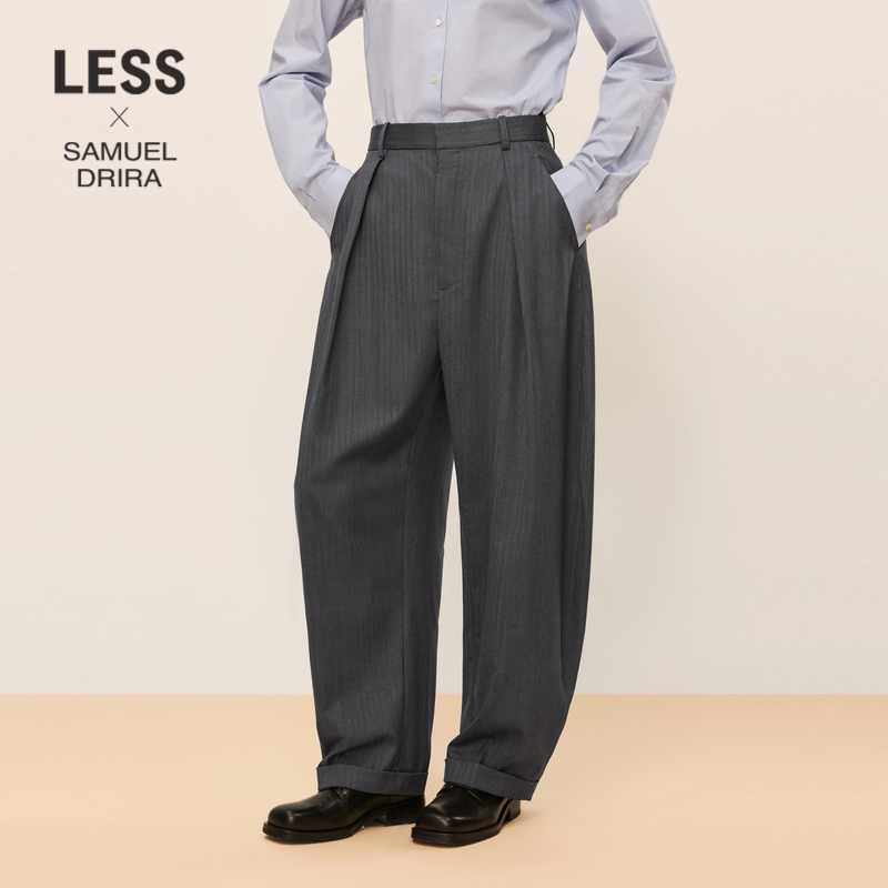 【LESSxSamuel】春秋高腰西装裤女个性高级感锥型香蕉裤2O7E10050