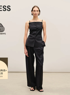 【商场同款】LESS2026夏新款美丽诺羊毛通勤阔腿长裤女2Q4E15630