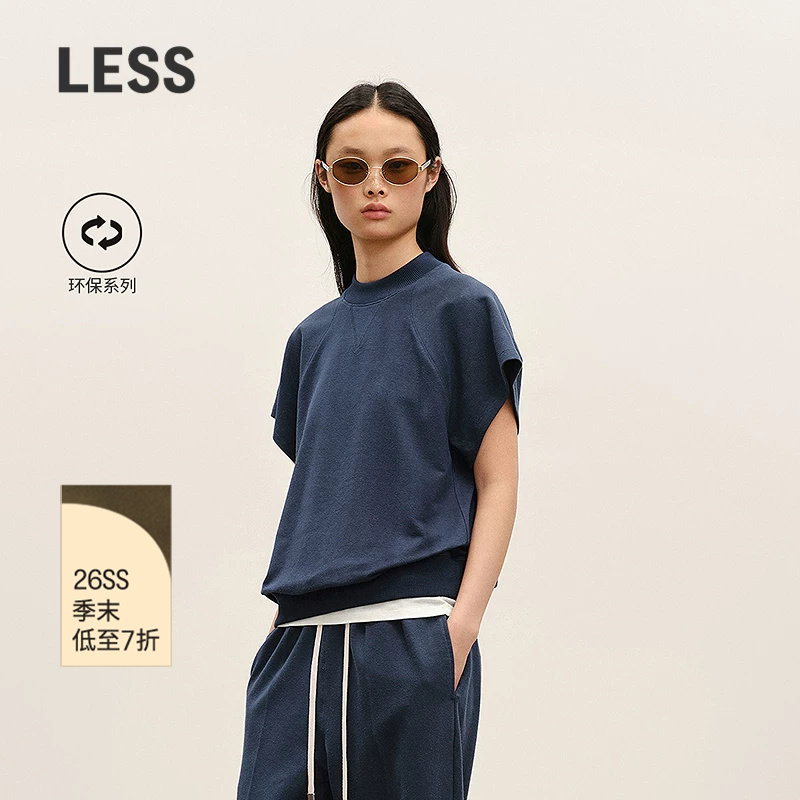 LESS纯色休闲插肩袖T恤图片