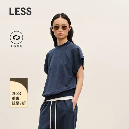 LESS纯色休闲插肩袖T恤