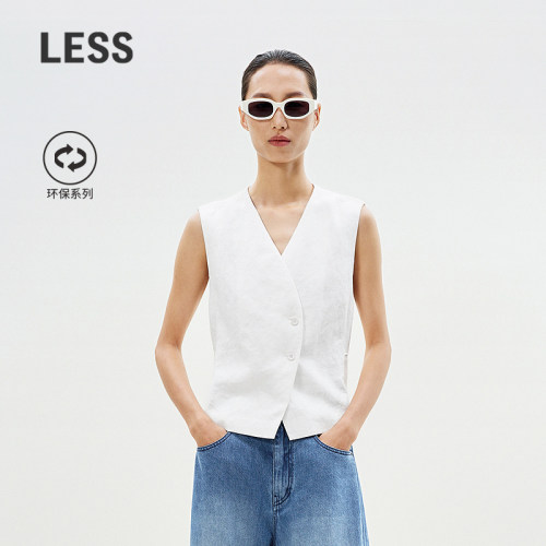 LESS环保亚麻修身气质马甲