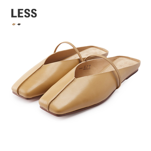 通勤方头牛皮革便鞋 时尚 LESS2026春新款 女3Q3M10050 商场同款