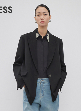 LESS丝羊毛西装简约休闲通勤直筒西服外套2N9710580