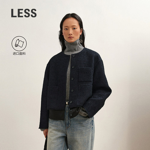 LESS进口假两件工装毛呢夹克
