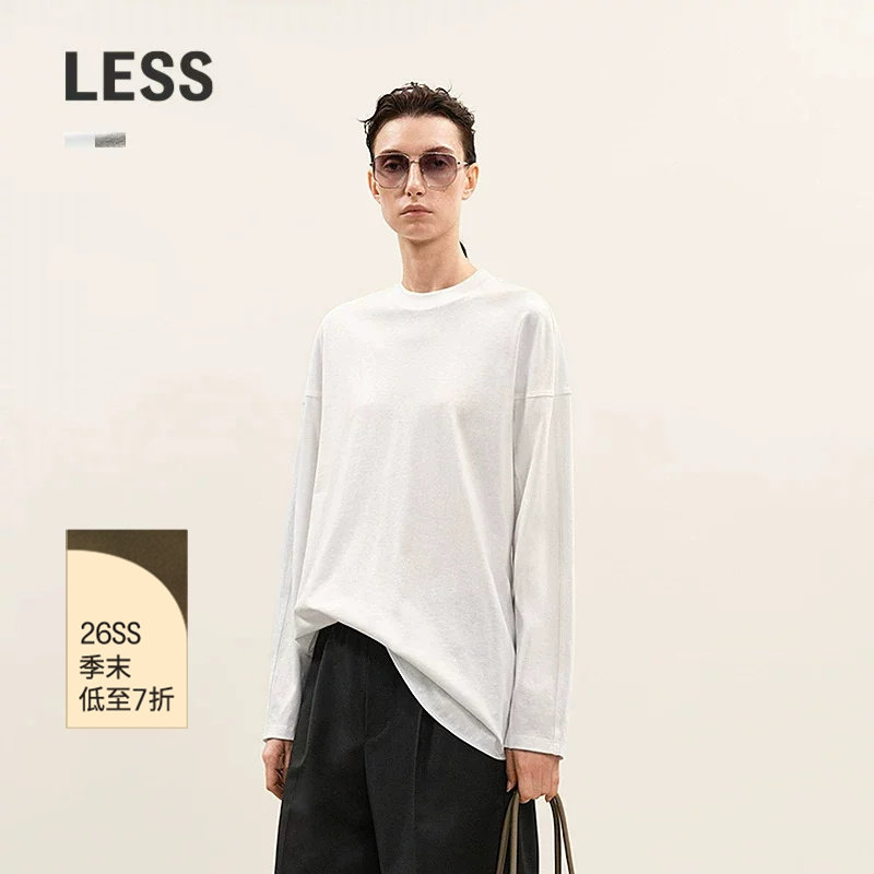 LESS棉麻纯色休闲长袖T恤图片