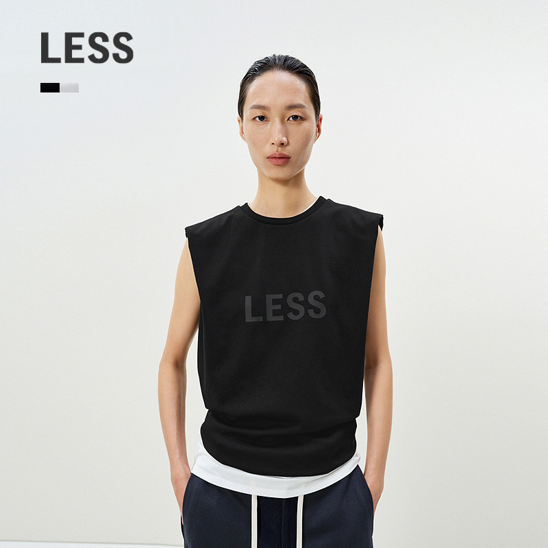 LESS无袖T恤女全棉套头圆领图片