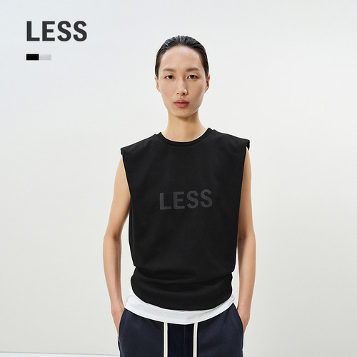 LESS无袖T恤女全棉套头圆领