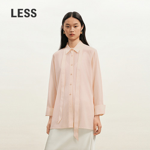 LESS桑蚕丝系飘带衬衫