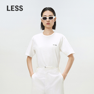 LESS春夏通勤简约纯色上衣女时尚 T恤女2O7112000 宽松基础休闲短袖