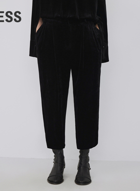 LESS春秋丝绒裤子女复古休闲简约宽松锥形长裤2N8E10310