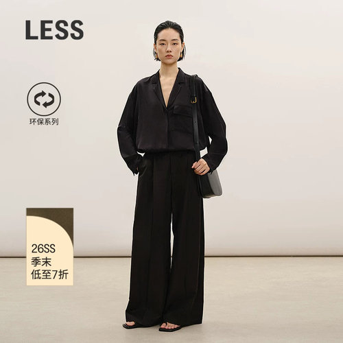 LESS环保通勤阔腿西装裤