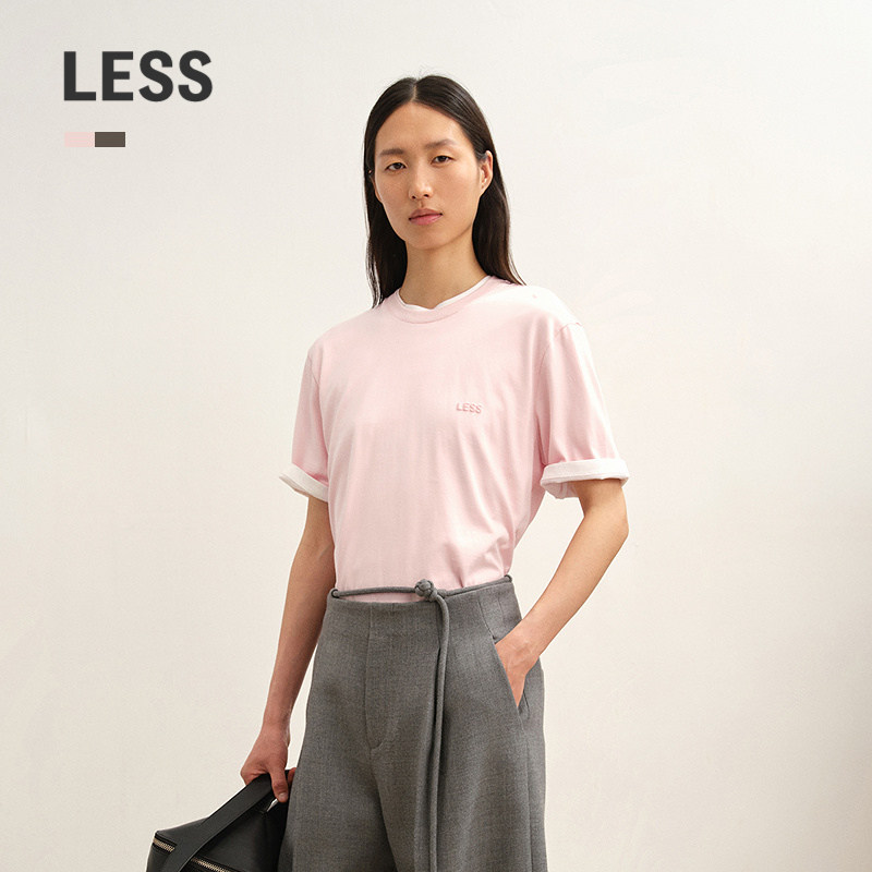 LESS长绒棉纯色休闲T恤图片