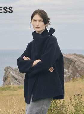 【商场同款】LESS2025年冬新款立领含羊绒双面呢大衣女2P0818200