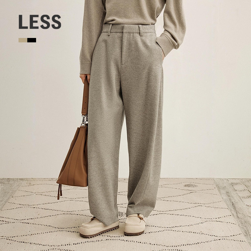 【商场同款/0压系列】LESS2025冬新香蕉裤通勤毛呢裤女2P
