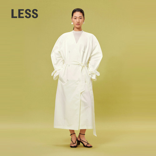 LESS无领高级感长款风衣