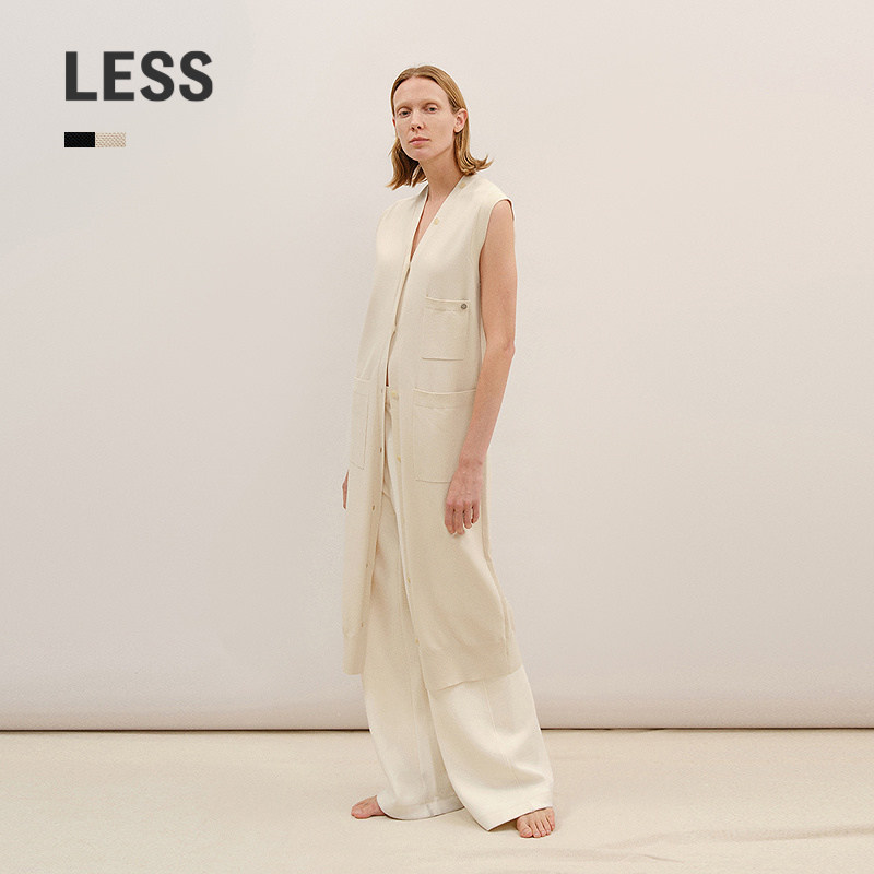 【商场同款】LESS2026春新款简约V领长款无袖针织连衣裙2Q2G15520,女装/女士精品,连衣裙,淘宝优惠券,粉丝福利购,淘宝优惠卷