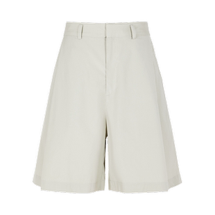 LESS夏季休闲简约阔腿短裤女棉质宽松褶百慕大中裤子女2O5E10740