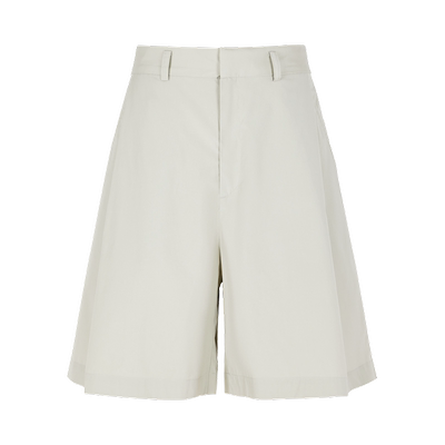 LESS夏季休闲简约阔腿短裤女棉质宽松褶百慕大中裤子女2O5E10740