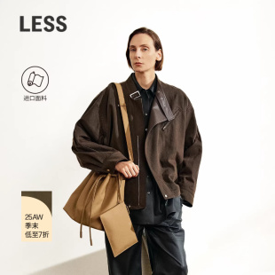 进口复古立领牛仔夹克女2P9618870 LESS2025年秋新款 商场同款